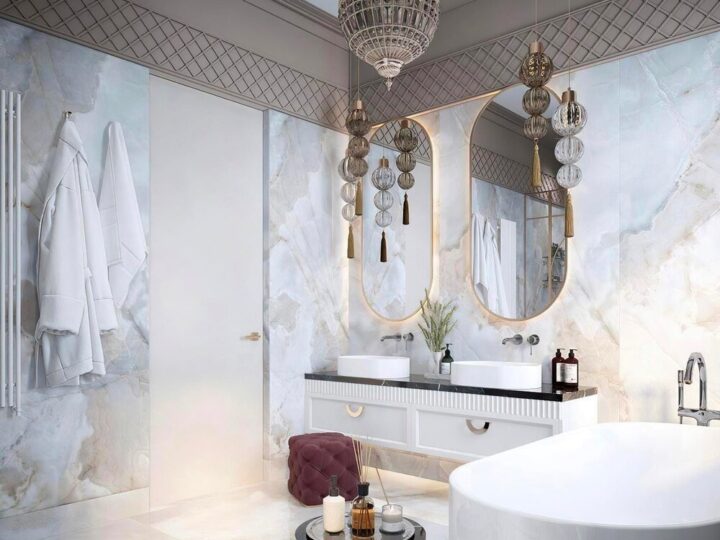 Łazienka glamour: jak osiągnąć nowoczesny i luksusowy styl w czarno-białej aranżacji