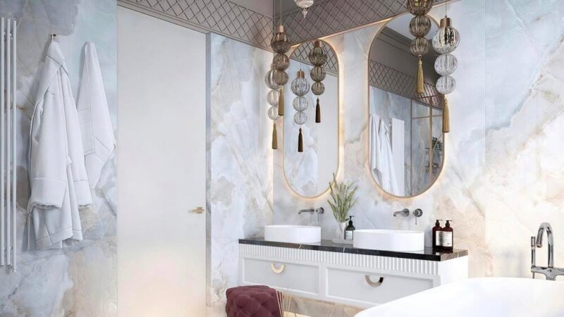 Łazienka glamour: jak osiągnąć nowoczesny i luksusowy styl w czarno-białej aranżacji