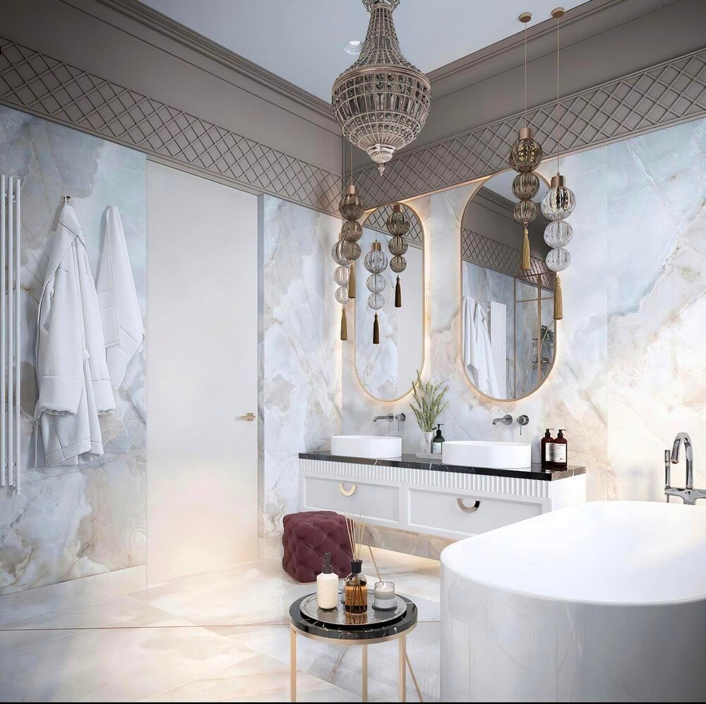 Łazienka glamour: jak osiągnąć nowoczesny i luksusowy styl w czarno-białej aranżacji